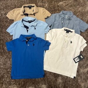 Kids Polo Shirt Set - Blue, White, Tan